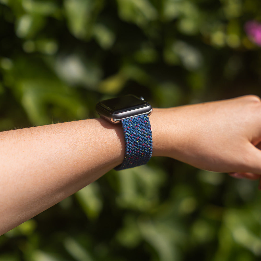 Apple Watch Bandje Blauw Sterren Gevlochten