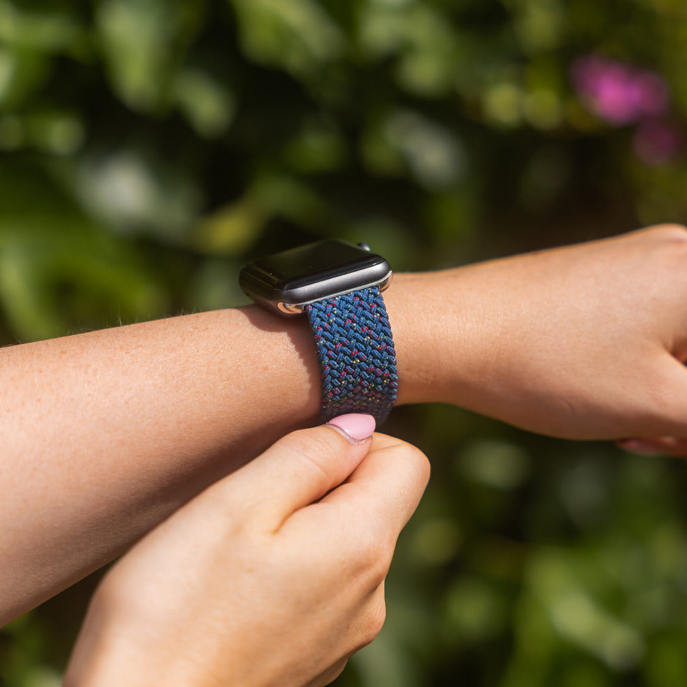 Apple Watch Bandje Blauw Sterren Gevlochten